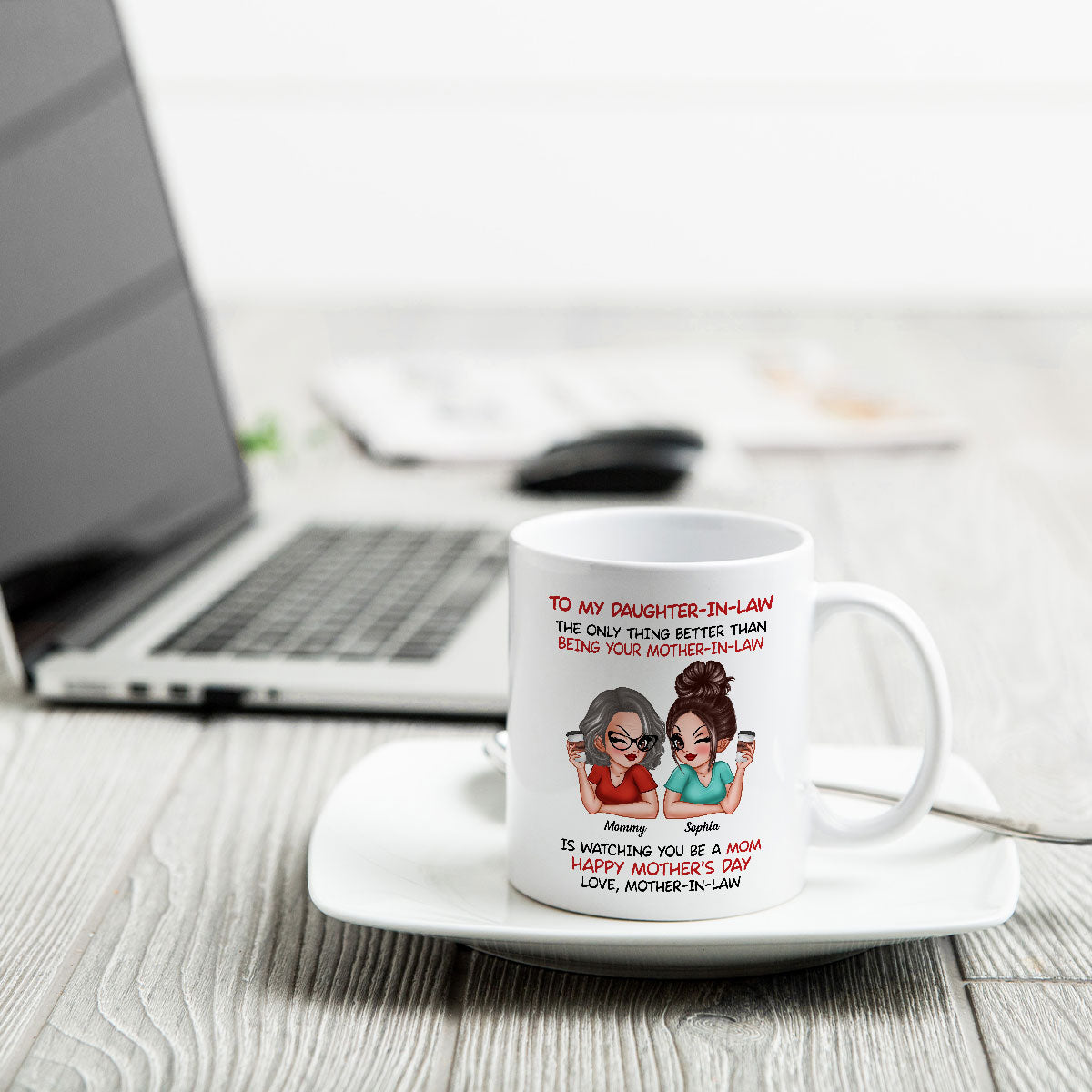 To My Daughter-In-Law Happy Mother‘s Day Personalized Mug