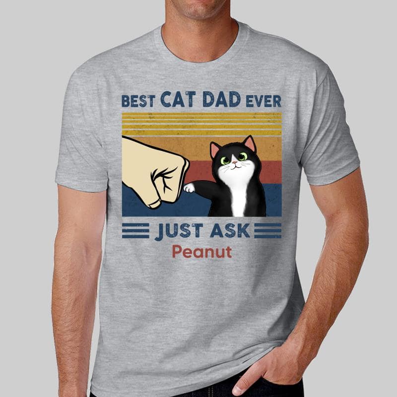 Best Cat Dad Ever - Personalised Father's Day Gift | Premium Quality T-Shirt