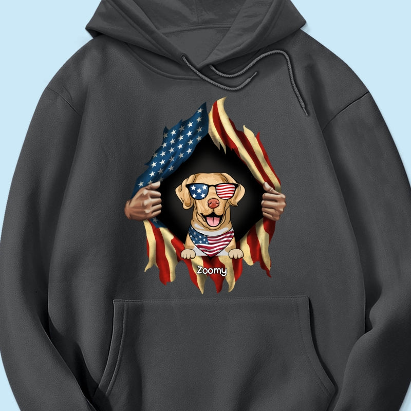 Dog Lovers Hands Ripping Nation Flag Personalized Shirt