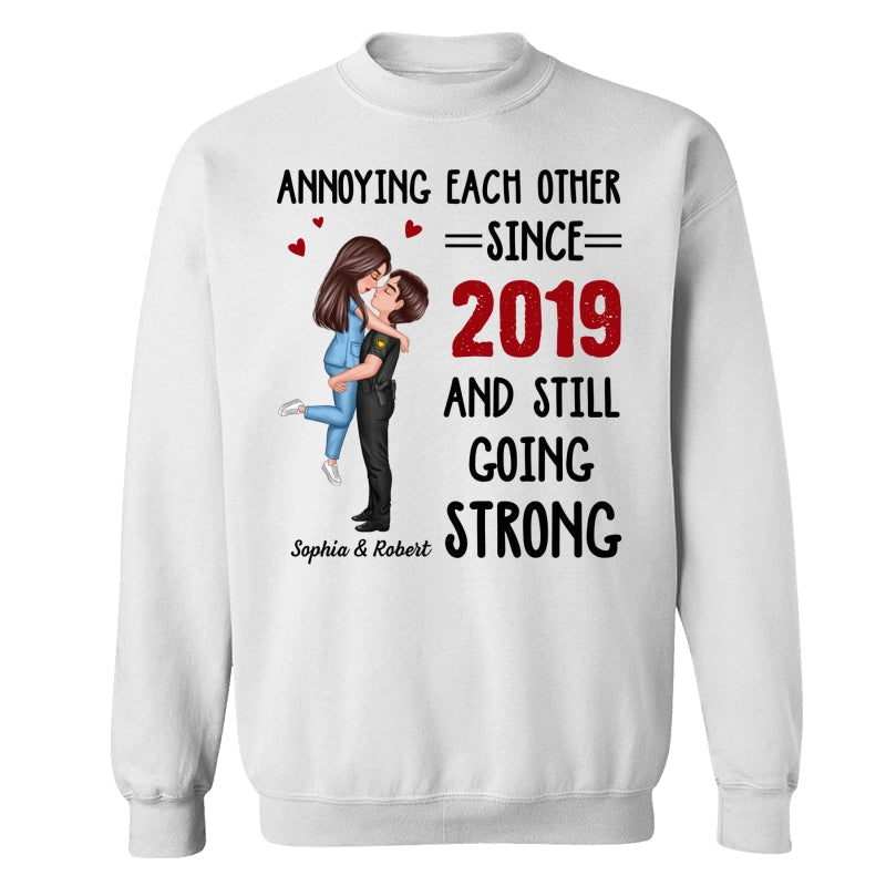 Annoying Each Other Couple Valentine‘s Day Gifts by Occupation Gift For Her Gift For Him Firefighter, Nurse, Police Officer Personalized Shirt