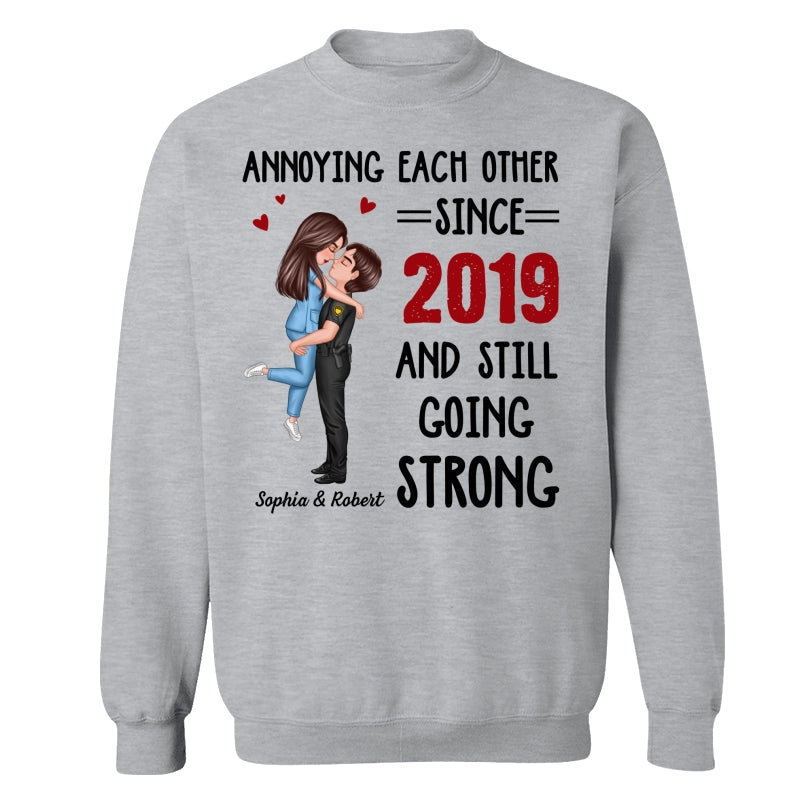 Annoying Each Other Couple Valentine‘s Day Gifts by Occupation Gift For Her Gift For Him Firefighter, Nurse, Police Officer Personalized Shirt