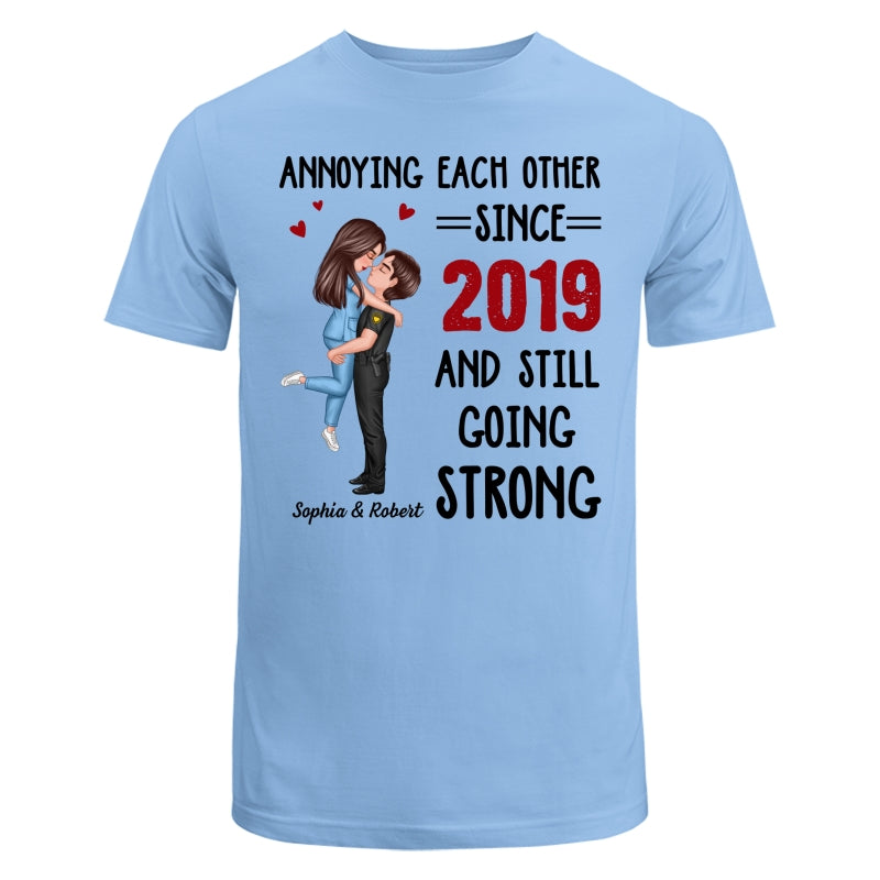 Annoying Each Other Couple Valentine‘s Day Gifts by Occupation Gift For Her Gift For Him Firefighter, Nurse, Police Officer Personalized Shirt
