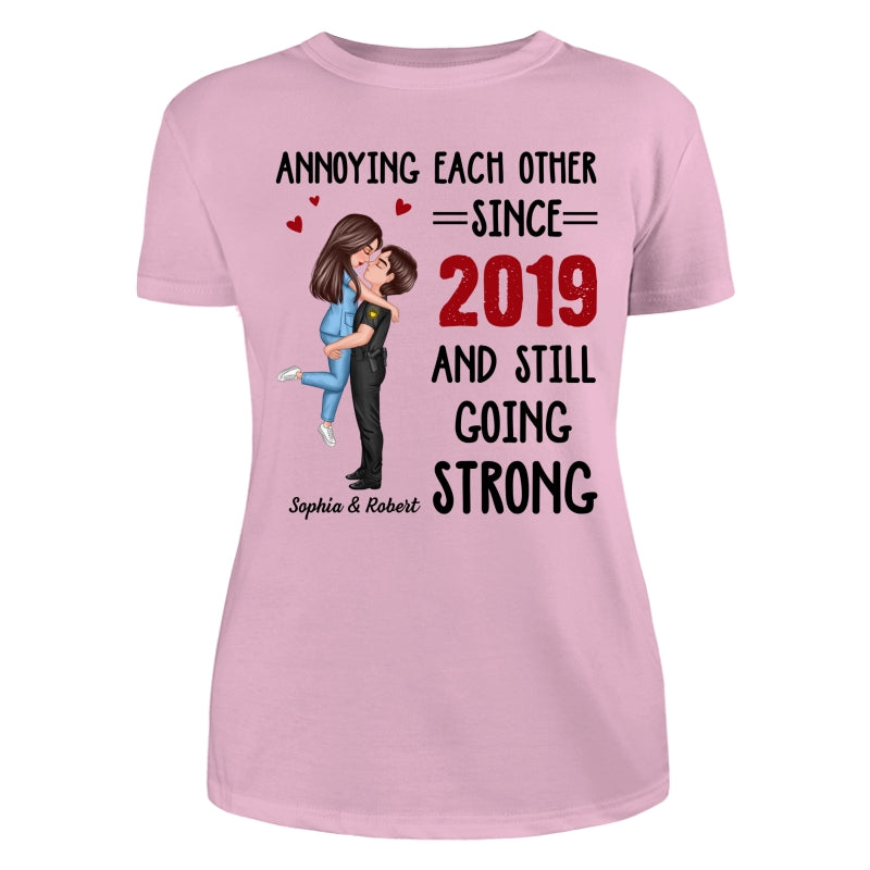 Annoying Each Other Couple Valentine‘s Day Gifts by Occupation Gift For Her Gift For Him Firefighter, Nurse, Police Officer Personalized Shirt