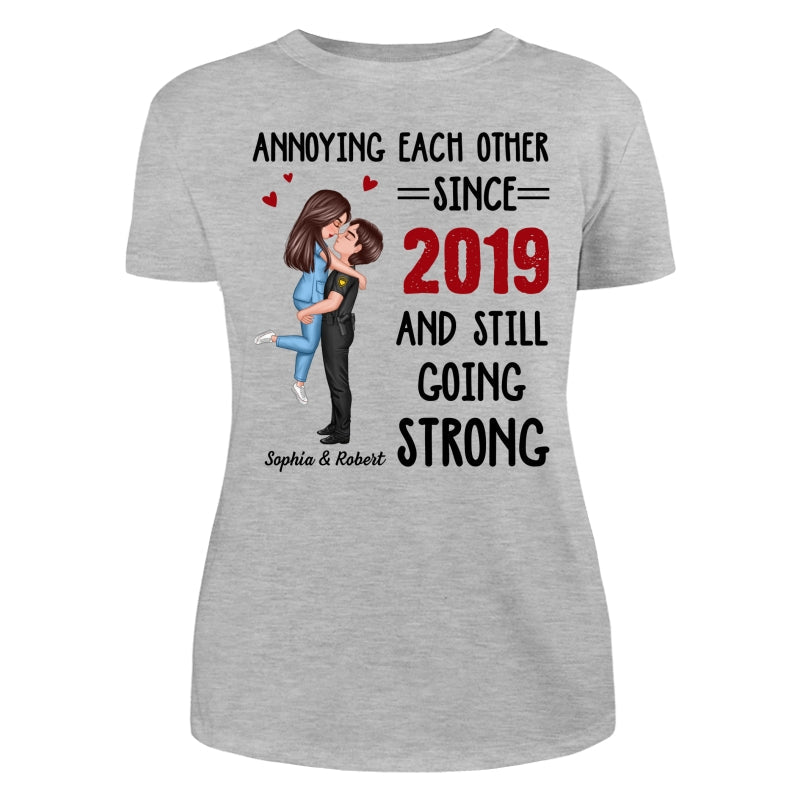 Annoying Each Other Couple Valentine‘s Day Gifts by Occupation Gift For Her Gift For Him Firefighter, Nurse, Police Officer Personalized Shirt