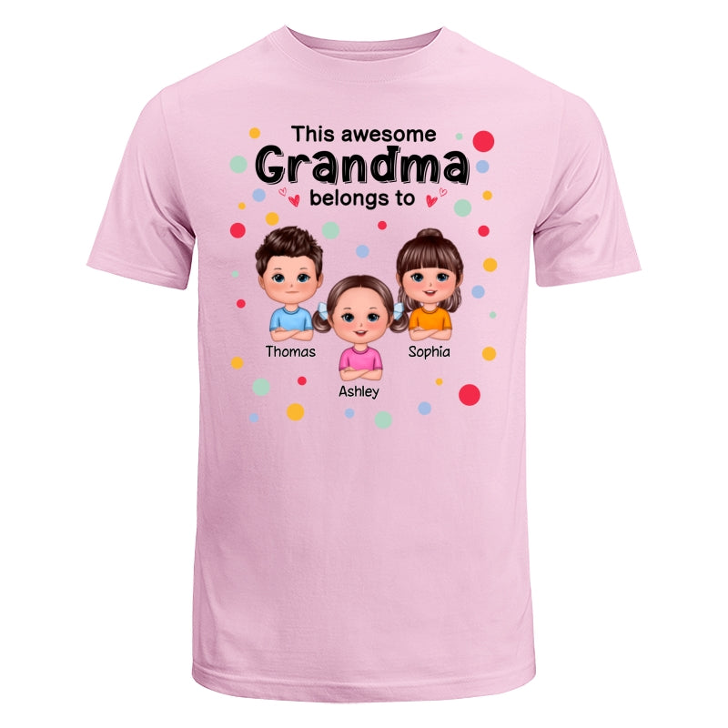 This Mom Grandma Dad Grandpa Belongs To Cute Doll Kids Colorful Dot Personalized Shirt