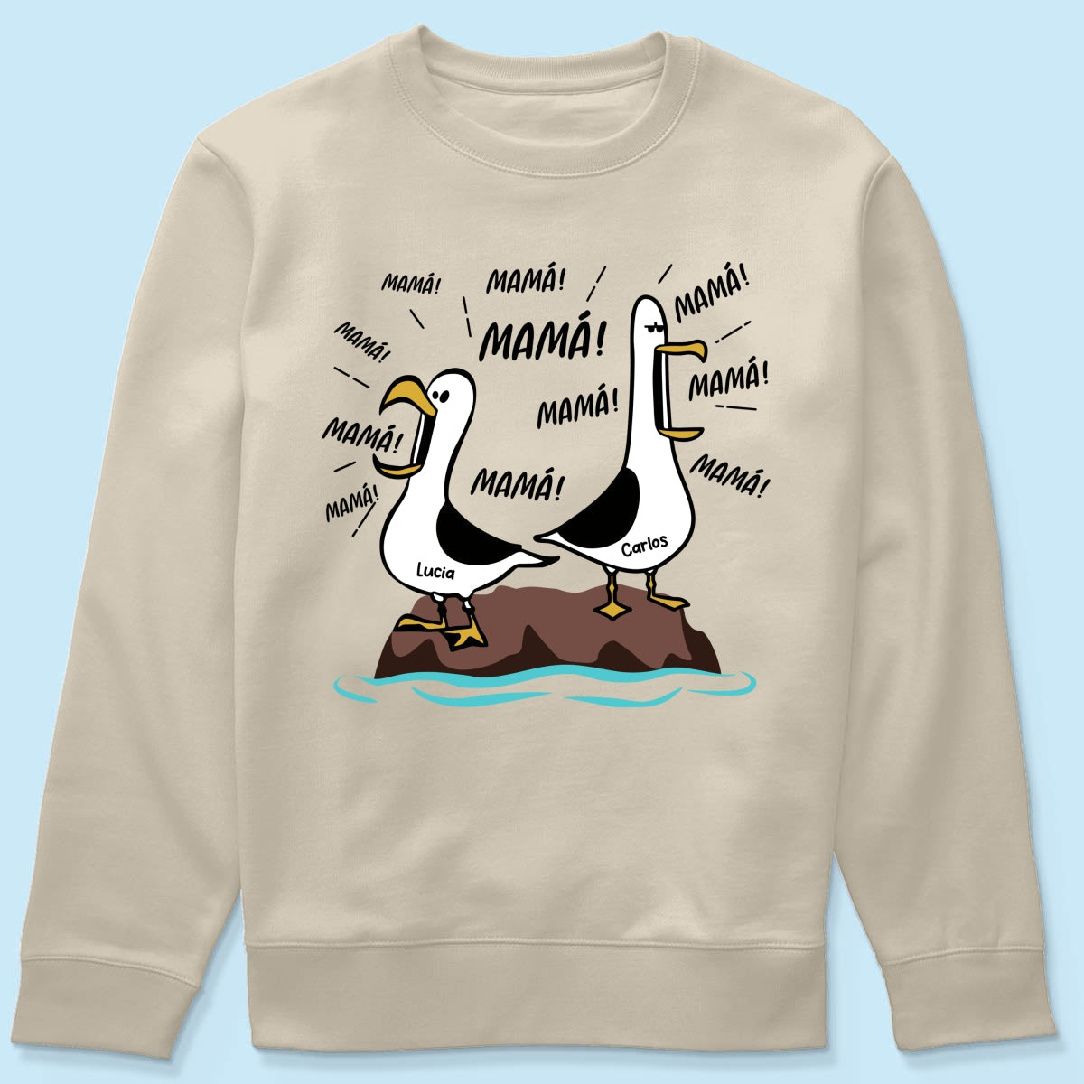 Gaviota Mam Mam Mam - Camiseta Personalizada - Regalo Divertido del Da de la Madre para Mam