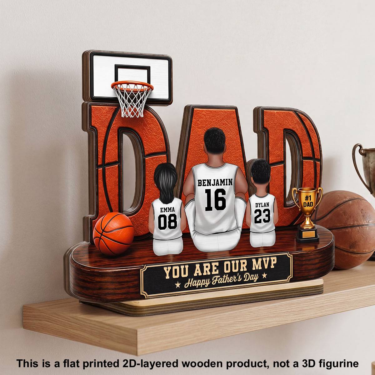 [UP TO 38% OFF] Basketball Dad Legend Daddy's Dream Team - Personalized 2-Layered Wooden Plaque - Unique  Gift For Dad, Husband, Basketball Fans