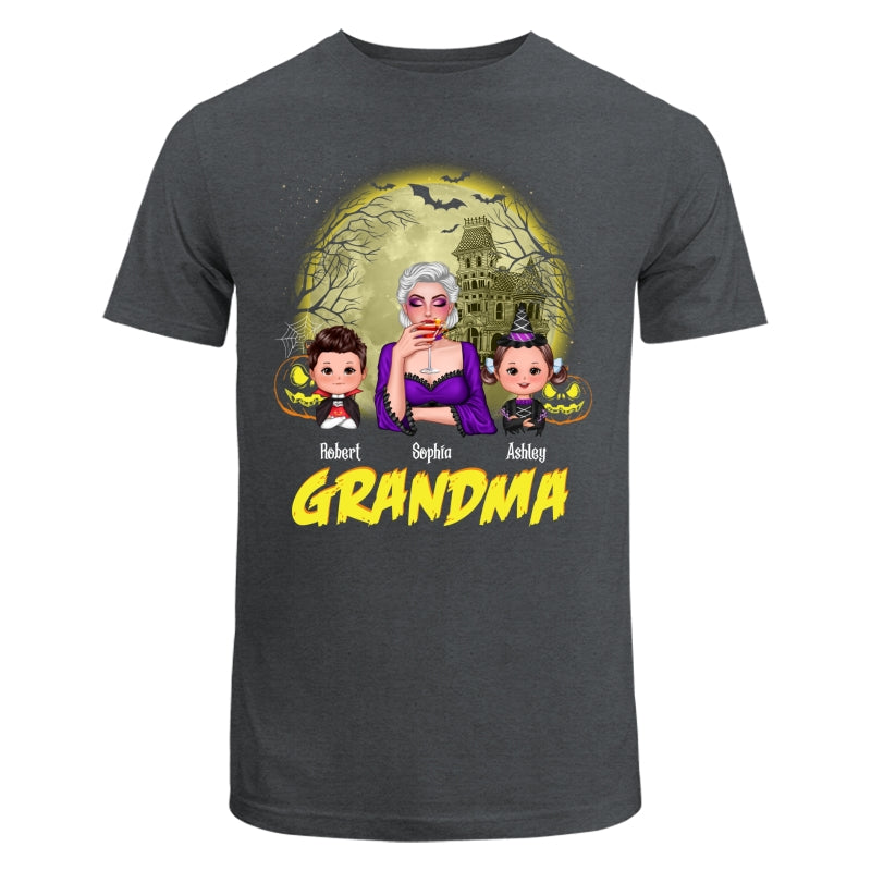 Halloween Glow Yellow Moon Grandma Mom Kids Personalized Shirt