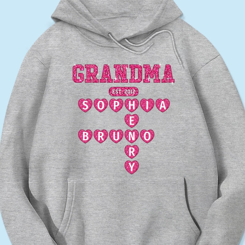 Grandma Est. Crossword Art Puzzle Unique Gift For Grandma Personalized Shirt