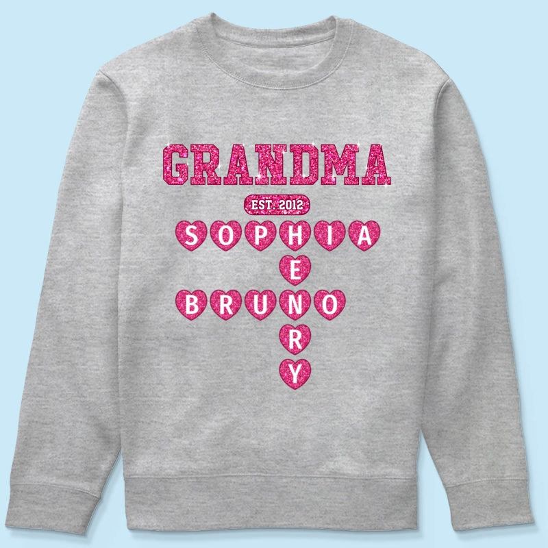 Grandma Est. Crossword Art Puzzle Unique Gift For Grandma Personalized Shirt