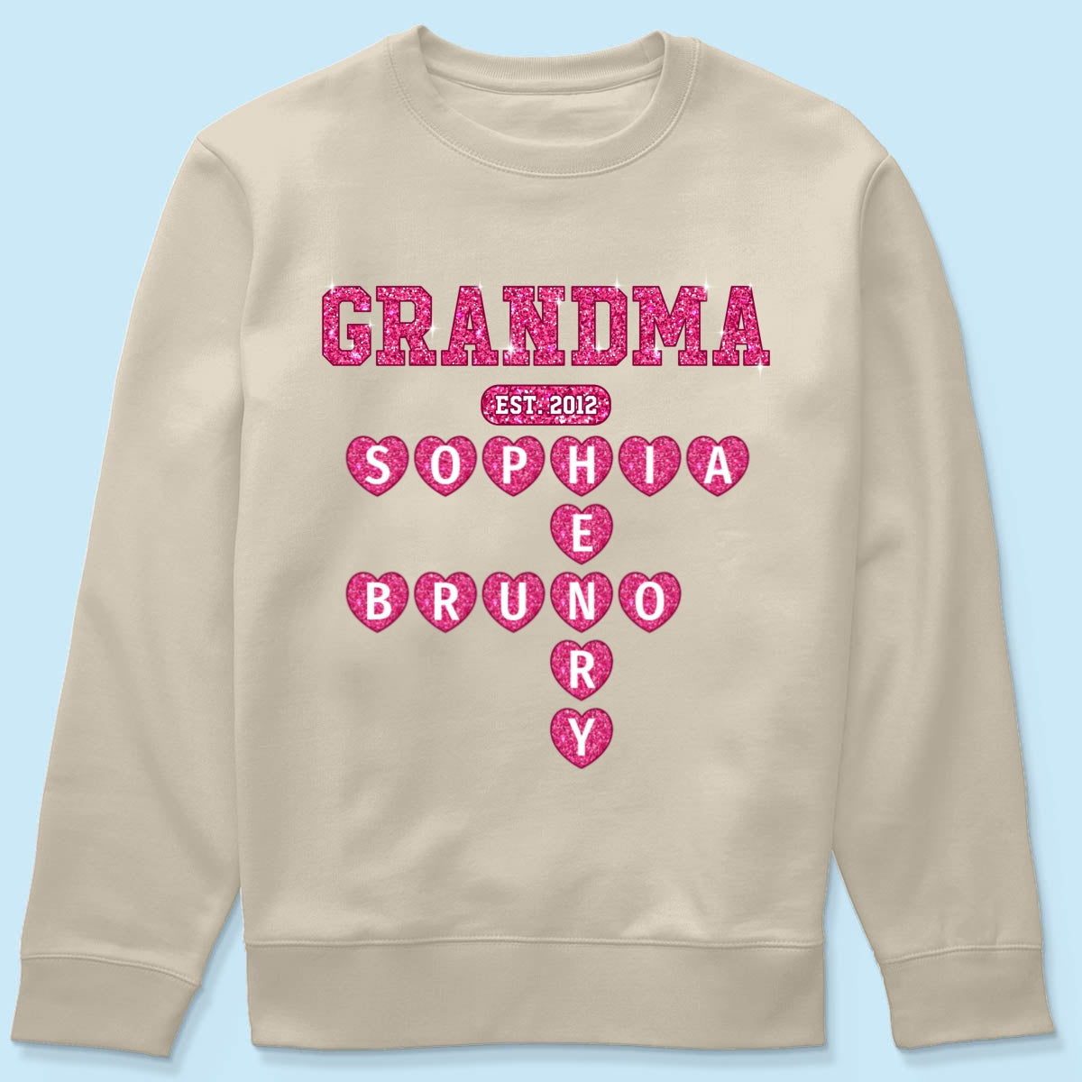 Grandma Est. Crossword Art Puzzle Unique Gift For Grandma Personalized Shirt