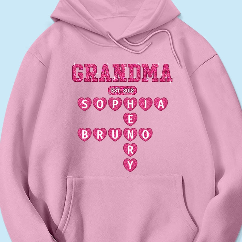 Grandma Est. Crossword Art Puzzle Unique Gift For Grandma Personalized Shirt