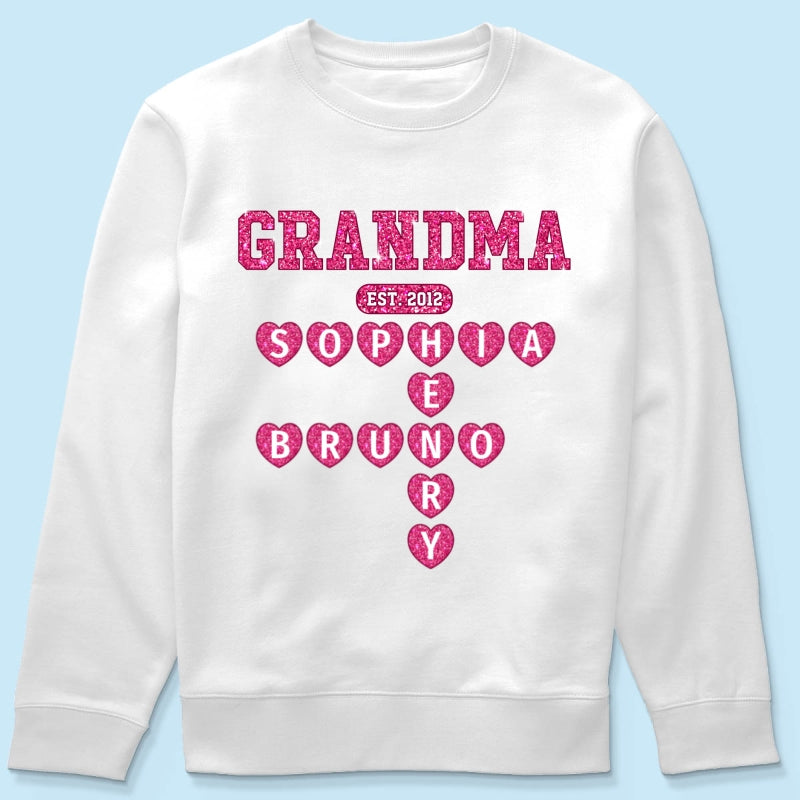 Grandma Est. Crossword Art Puzzle Unique Gift For Grandma Personalized Shirt