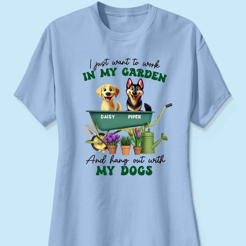 Work In Garden And Hang Out With My Dogs Personalized Shirt, 3D Cute Dogs