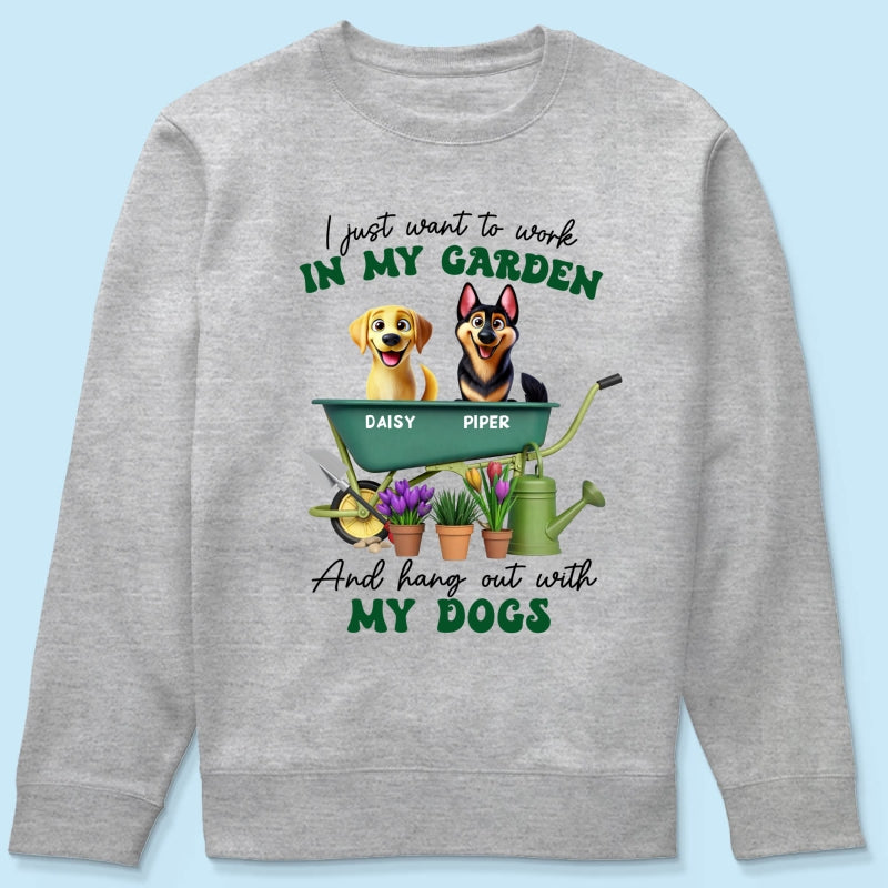 Work In Garden And Hang Out With My Dogs Personalized Shirt, 3D Cute Dogs