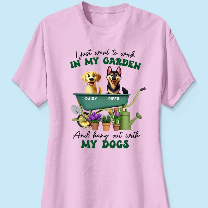 Work In Garden And Hang Out With My Dogs Personalized Shirt, 3D Cute Dogs