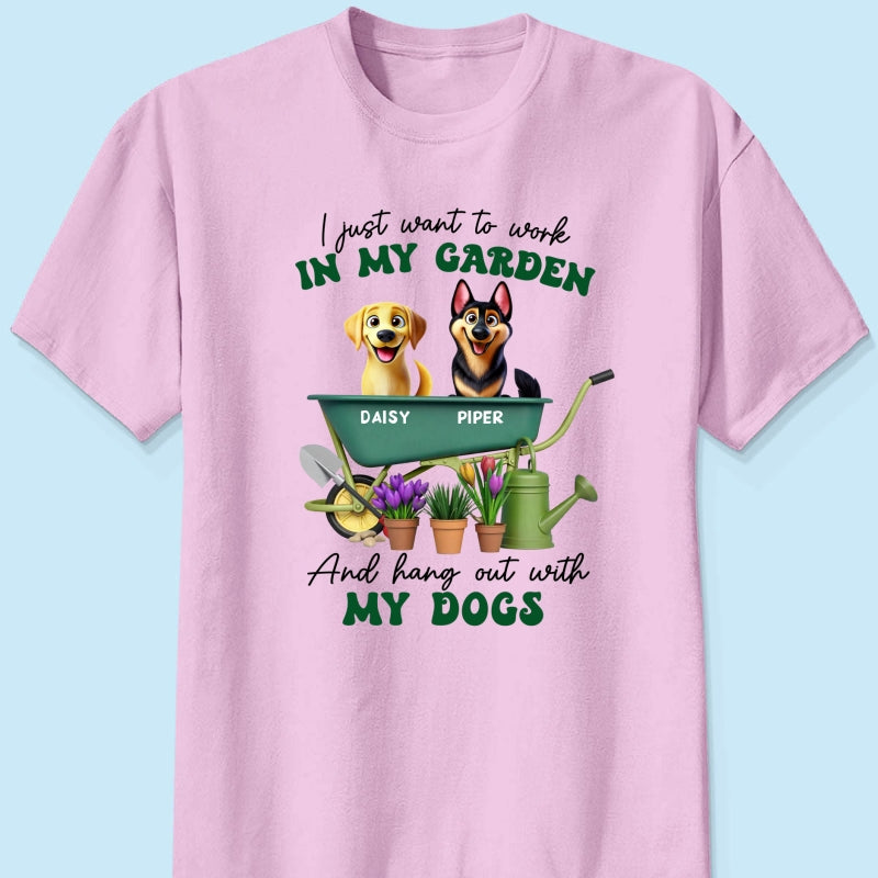Work In Garden And Hang Out With My Dogs Personalized Shirt, 3D Cute Dogs