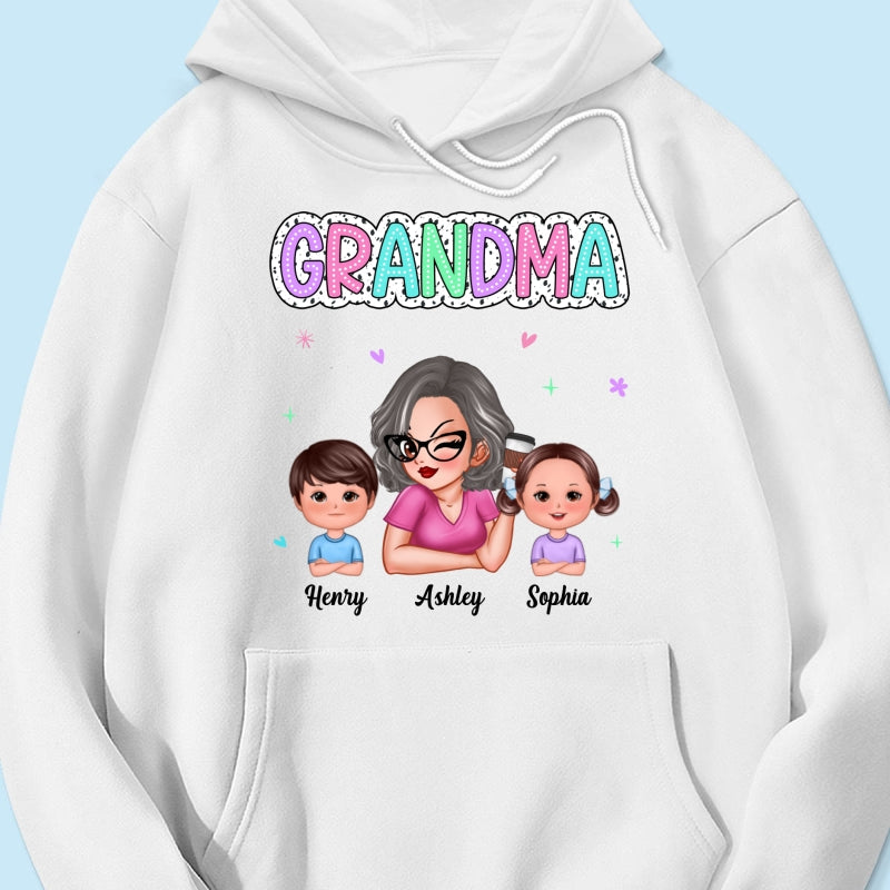 Summer Pastel Dalmatian Dots Grandma And Grandkids Personalized Shirt