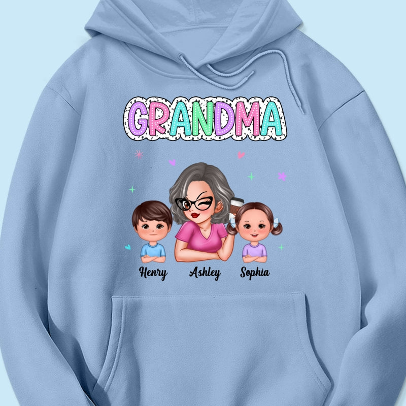 Summer Pastel Dalmatian Dots Grandma And Grandkids Personalized Shirt