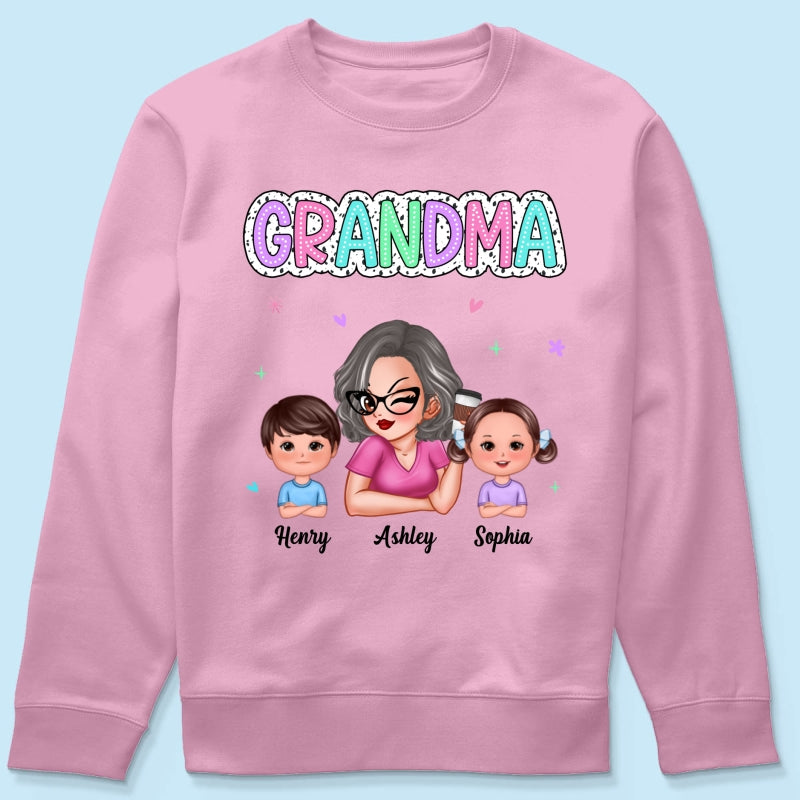 Summer Pastel Dalmatian Dots Grandma And Grandkids Personalized Shirt