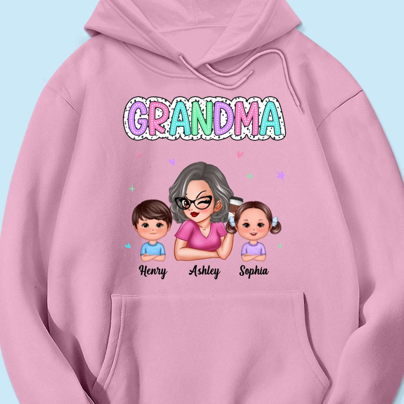 Summer Pastel Dalmatian Dots Grandma And Grandkids Personalized Shirt