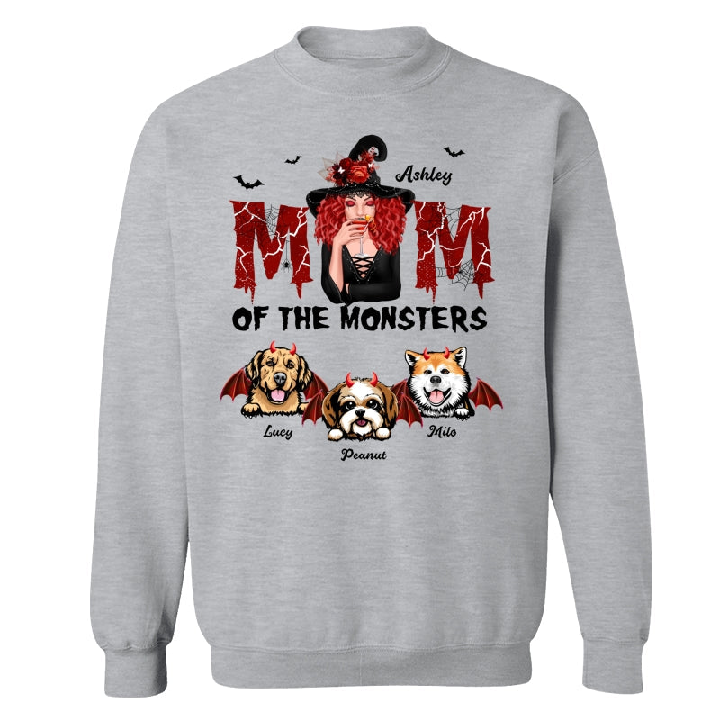 Mom Of The Monsters Dog Halloween Witch Personalized Shirt