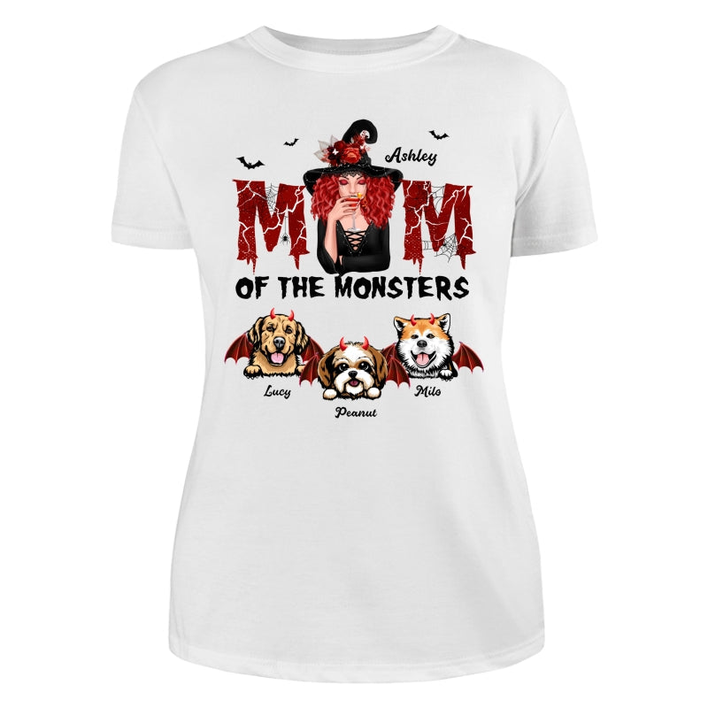 Mom Of The Monsters Dog Halloween Witch Personalized Shirt