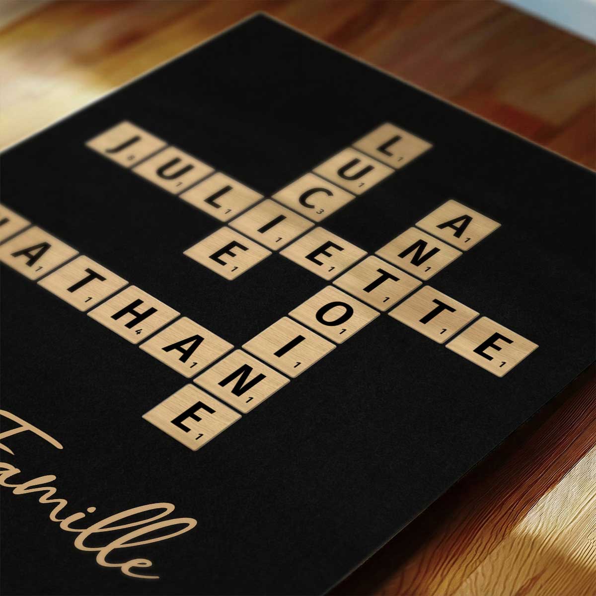 Tableau Mots Croiss de Famille - Cr en un instant, chri pour toujours - Affiche Personnalise