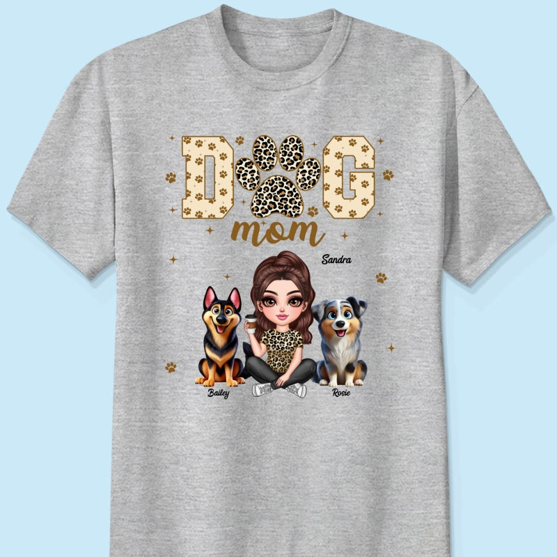Dog Mom Leopard 3D Cute Dogs Personalized Shirt