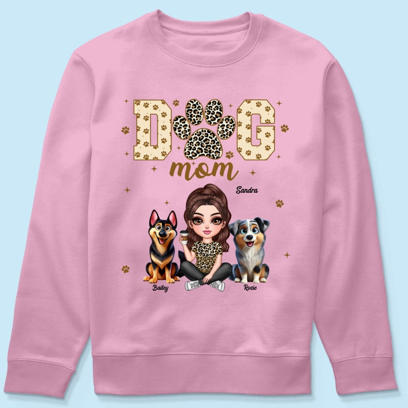 Dog Mom Leopard 3D Cute Dogs Personalized Shirt