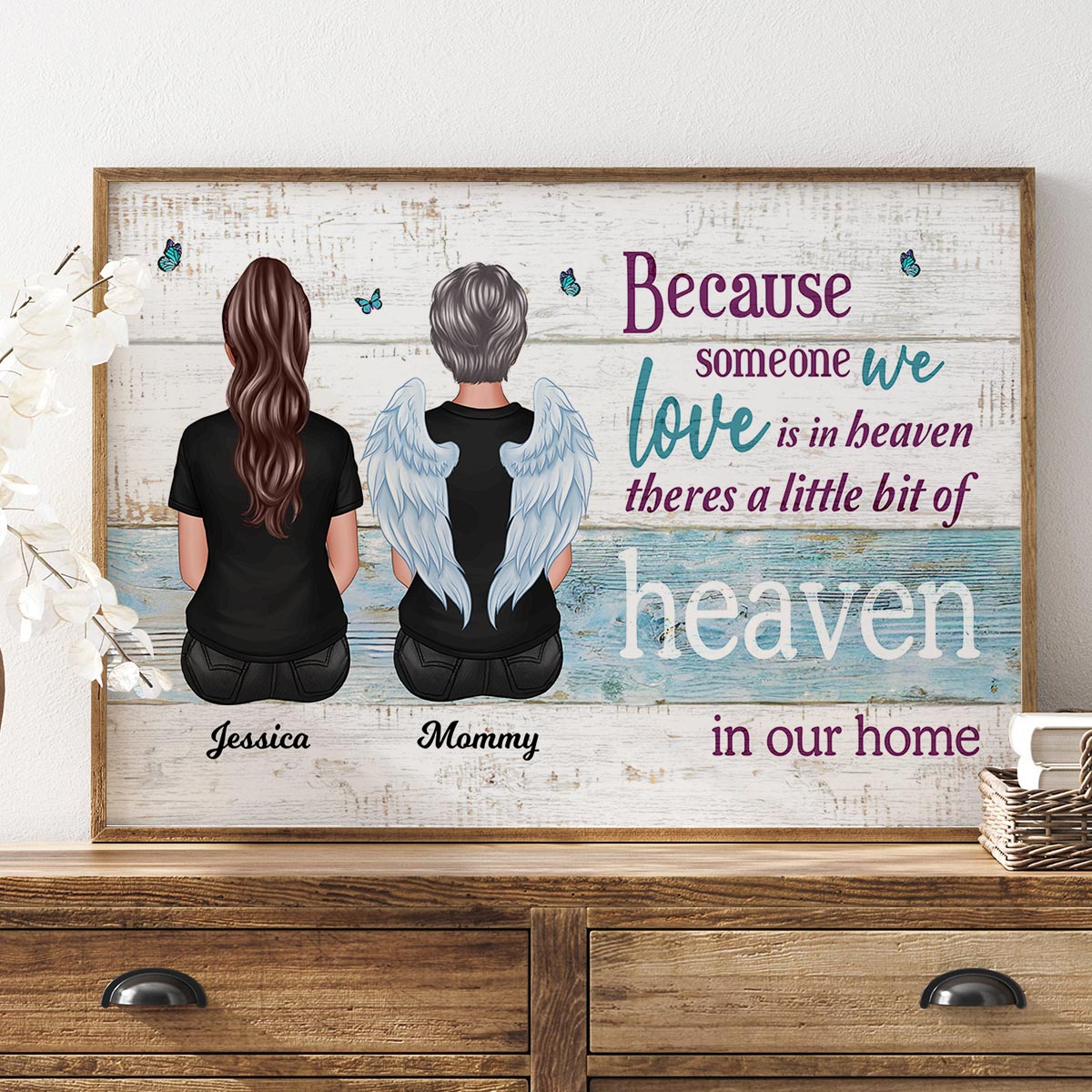 Someone We Love Is In Heaven Memorial Sympathy Gift Personalized Poster