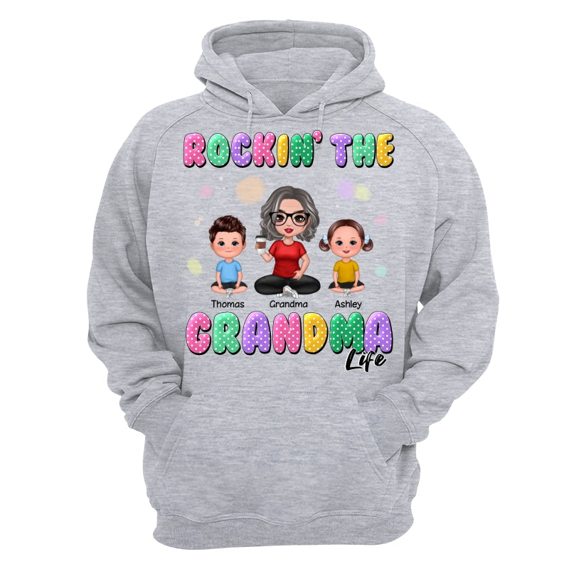 Rockin‘ Grandma Life Colorful Polka Dot Personalized Shirt