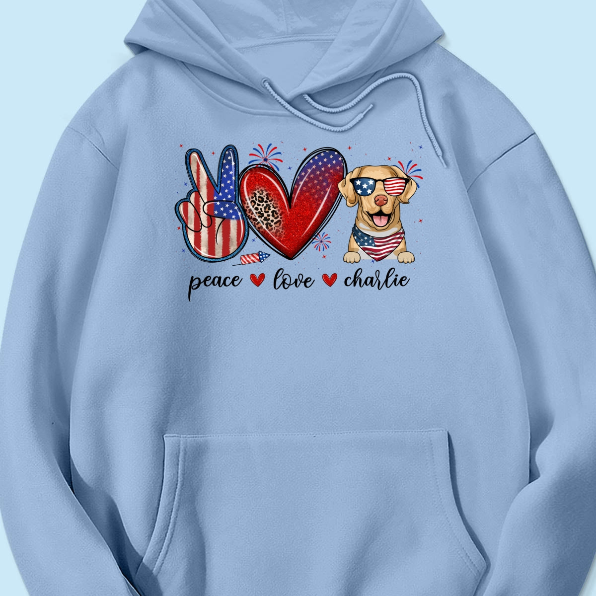 Peace Love Dogs USA Flag Pattern Personalized Shirt, Gift For Dog Mom, Dog Dad, Dog Lovers