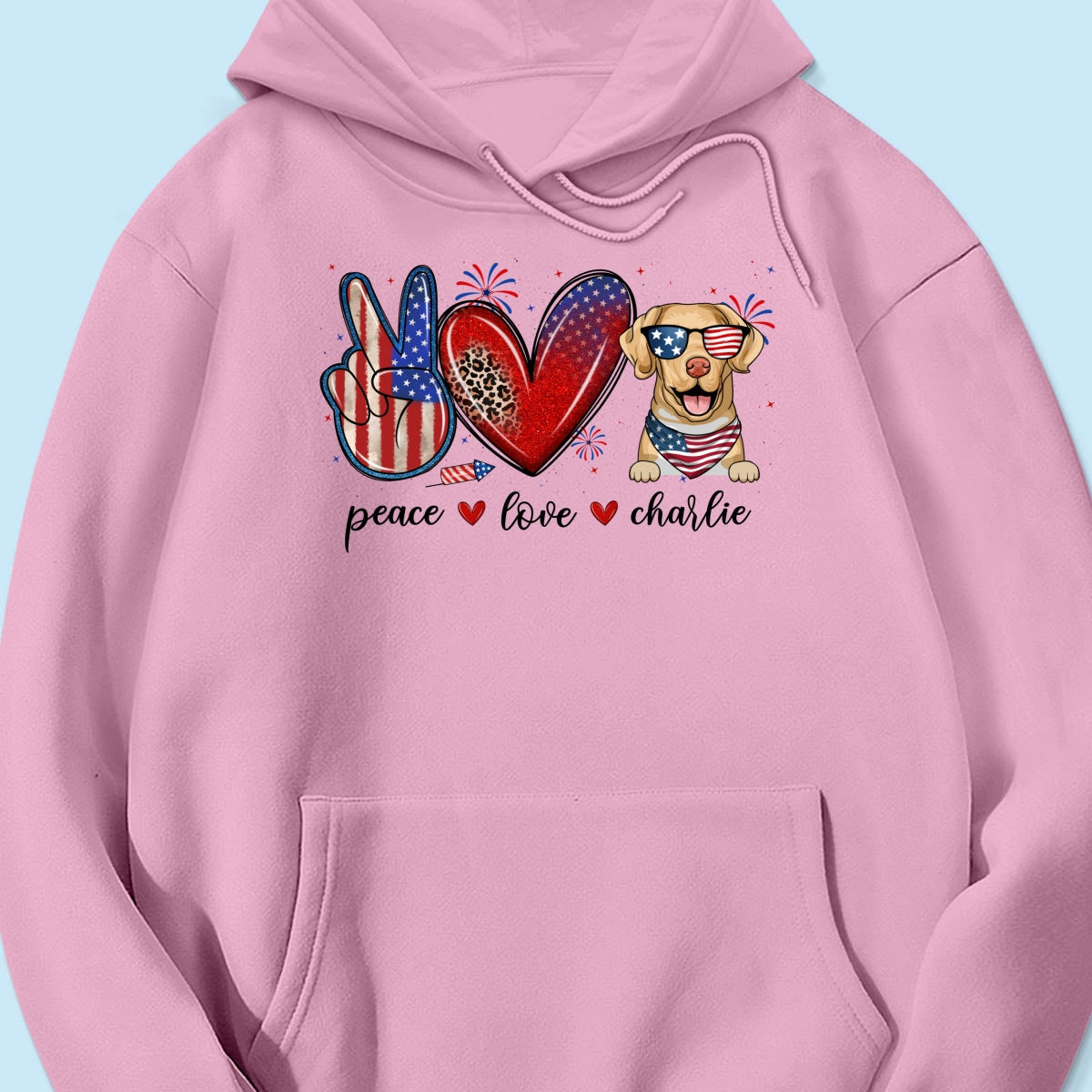 Peace Love Dogs USA Flag Pattern Personalized Shirt, Gift For Dog Mom, Dog Dad, Dog Lovers