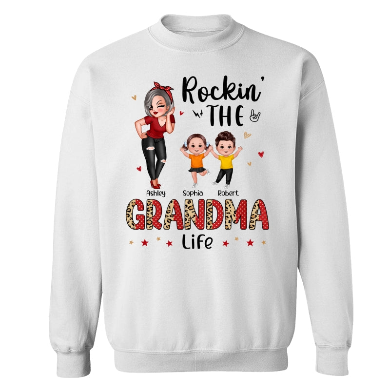 Leopard Polka Dot Grandma Grandkids Personalized Shirt