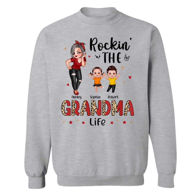 Leopard Polka Dot Grandma Grandkids Personalized Shirt