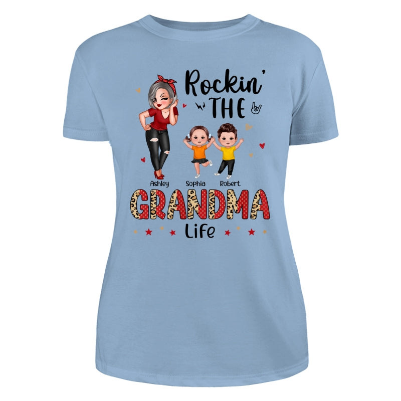Leopard Polka Dot Grandma Grandkids Personalized Shirt