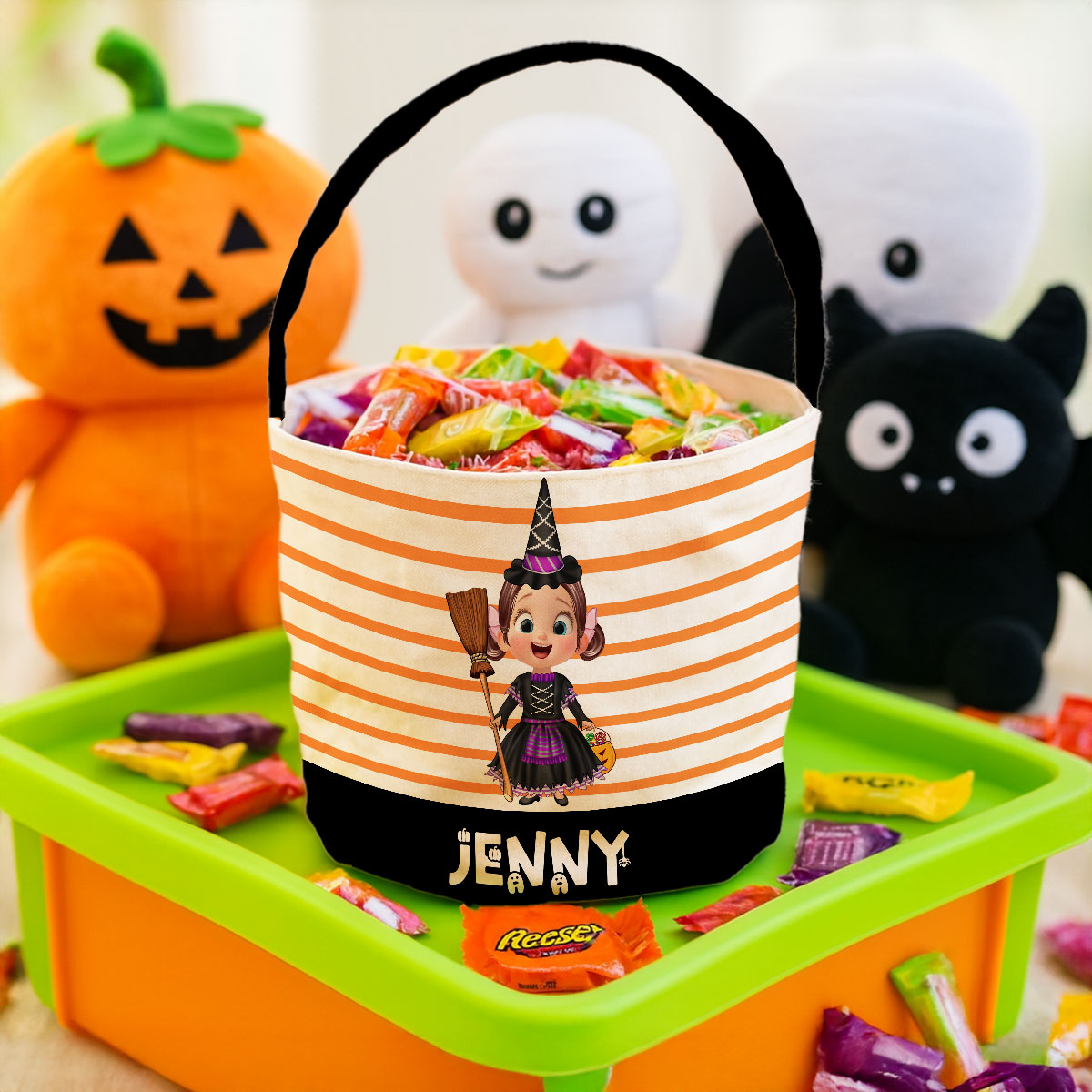 Cute 3D Halloween Cartoon Kids Personalized Trick or Treat Basket