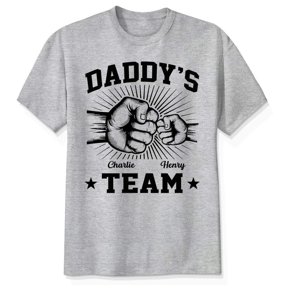 Daddy‘s Team Fist Bump Gift For Dad Personalized Shirt