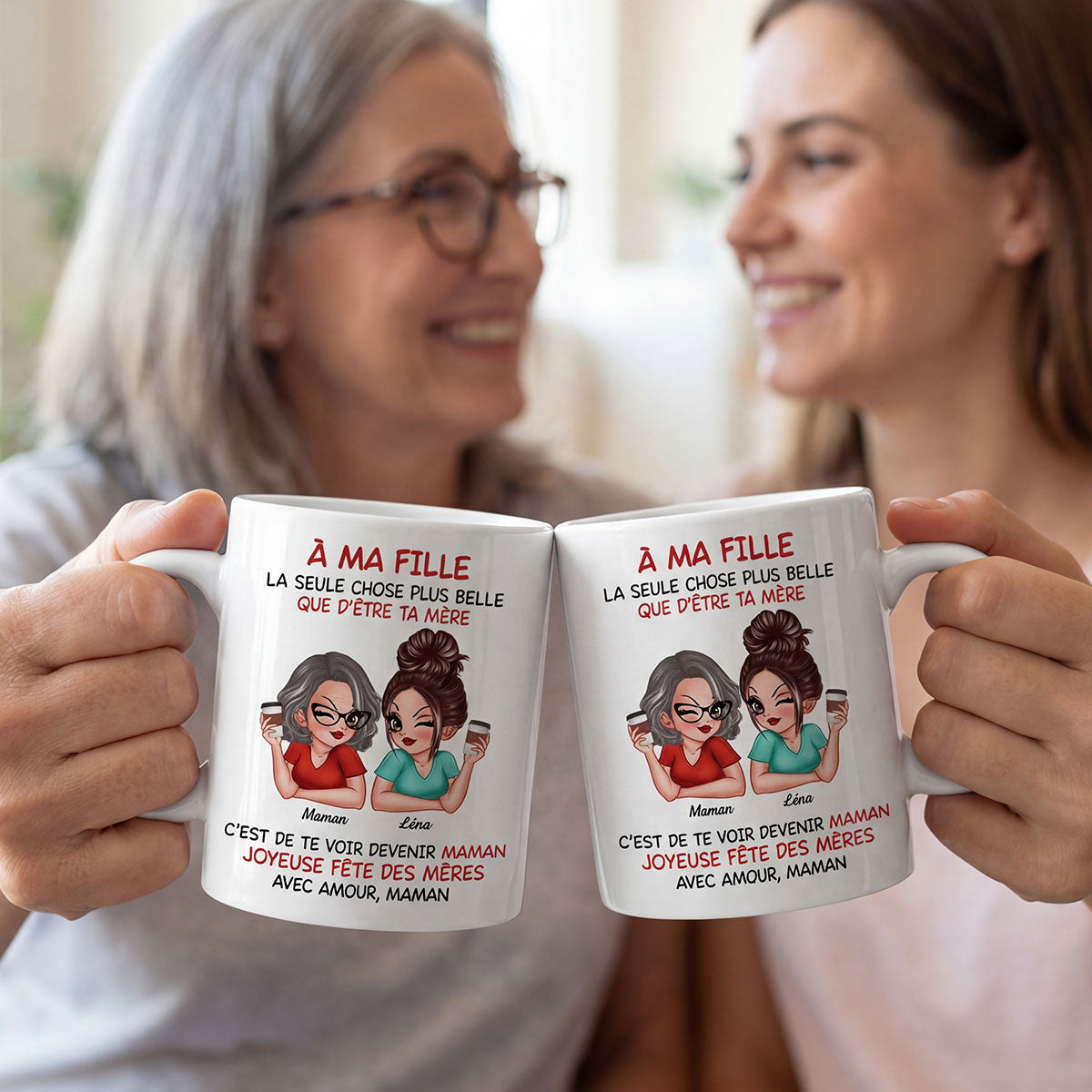 ma fille – Te voir tre maman – Mug personnalis – Cadeau de Fte des Mres pour ma fille