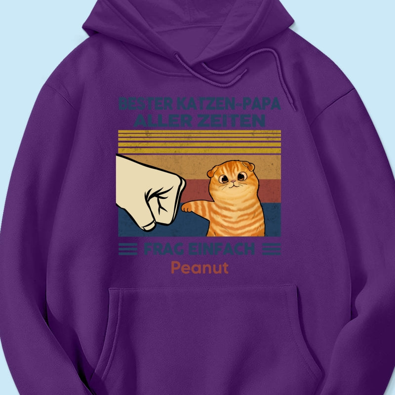 Perfektes Geschenk fr Katzenvter – Personalisiertes T-Shirt mit Katzen-Faustgru