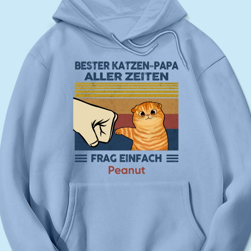 Perfektes Geschenk fr Katzenvter – Personalisiertes T-Shirt mit Katzen-Faustgru