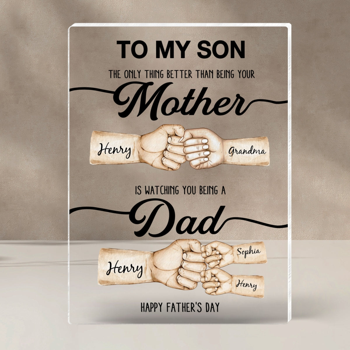 The Only Thing Better Than Being Your Mother Fist Bump Personalized Acrylic Block,  gift for Son from Mom