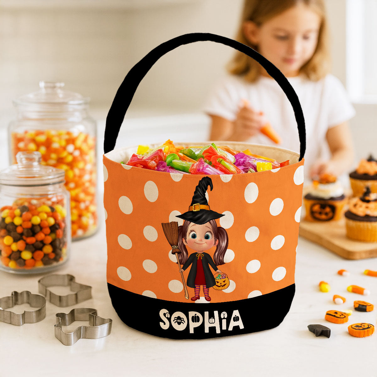 Cute 3D Halloween Cartoon Kids Personalized Trick or Treat Basket