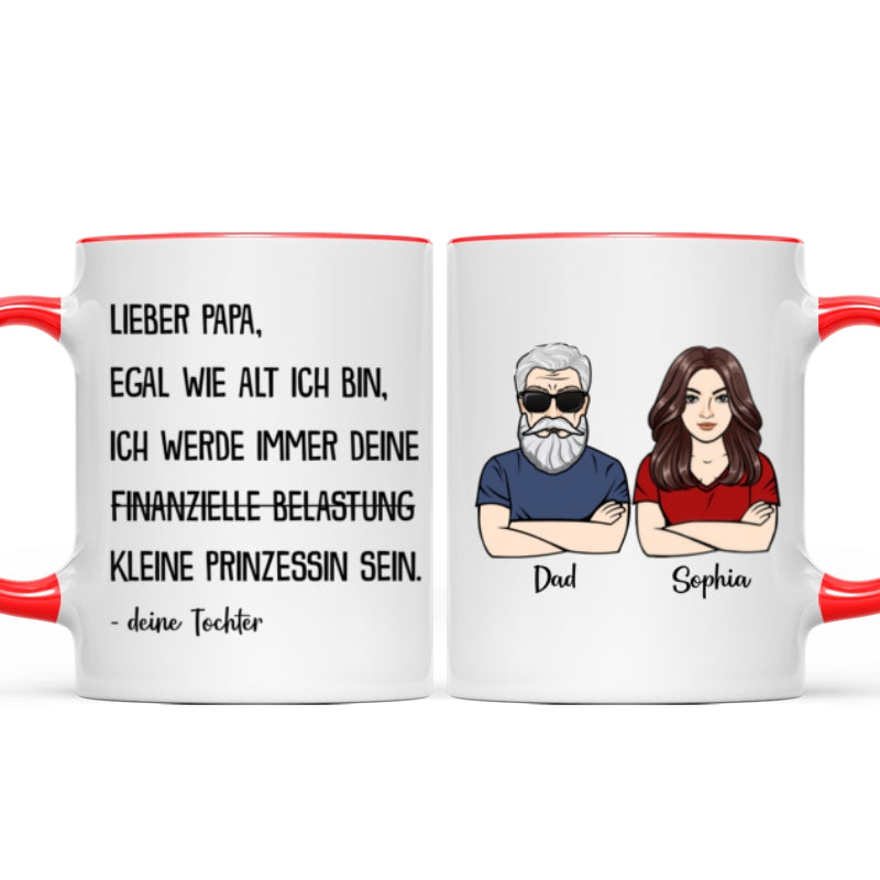 Immer deine finanzielle Belastung - Personalisierte Kaffeetasse - Lustiges Vatertag Geschenk fr Papa von Tochter