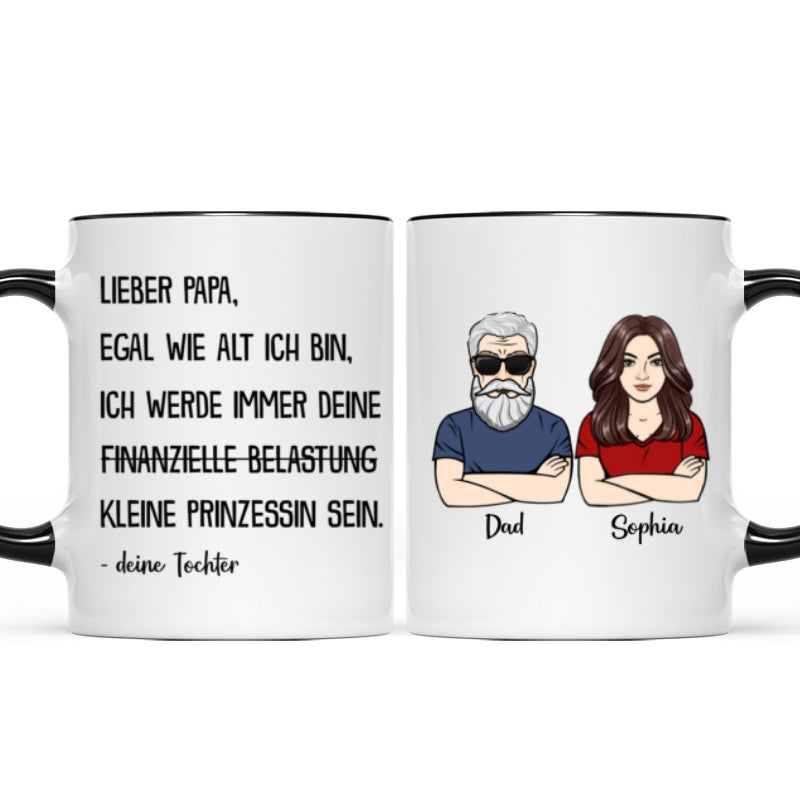Immer deine finanzielle Belastung - Personalisierte Kaffeetasse - Lustiges Vatertag Geschenk fr Papa von Tochter
