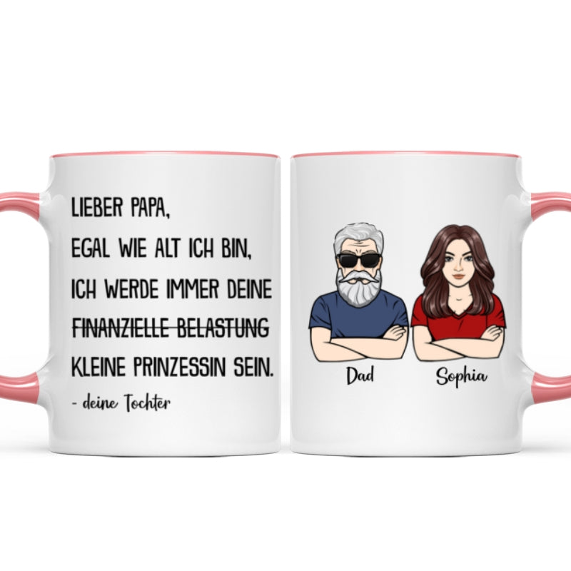 Immer deine finanzielle Belastung - Personalisierte Kaffeetasse - Lustiges Vatertag Geschenk fr Papa von Tochter