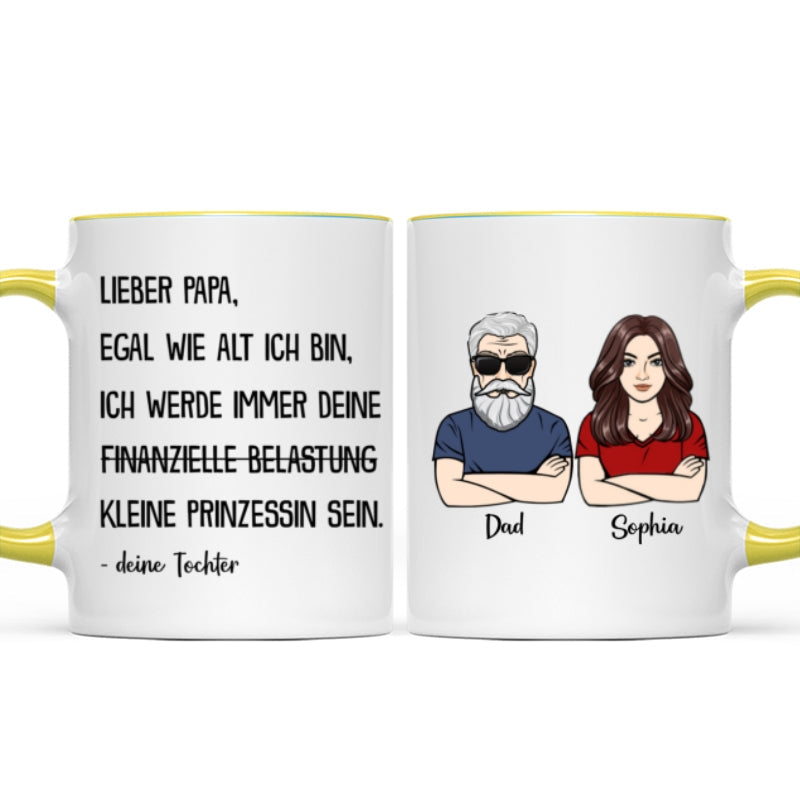 Immer deine finanzielle Belastung - Personalisierte Kaffeetasse - Lustiges Vatertag Geschenk fr Papa von Tochter