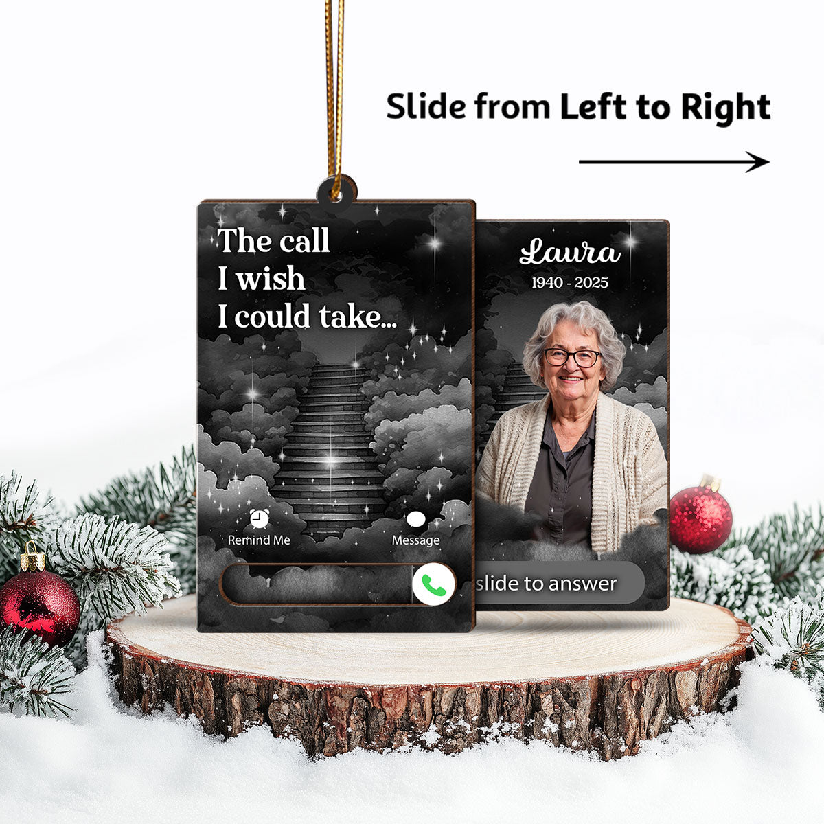The Call I Wish I Could Take Custom Photo - Personalized Slider Ornament - Remembrance Keepsake