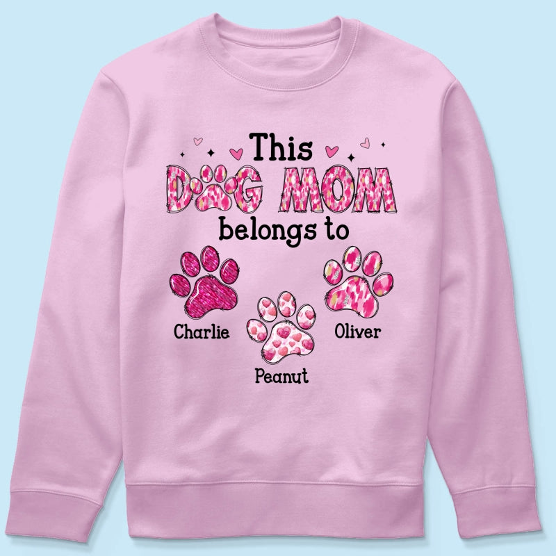 This Dog Mom Belongs To Personalized Shirt,  Gift For Dog Lovers, Dog Moms